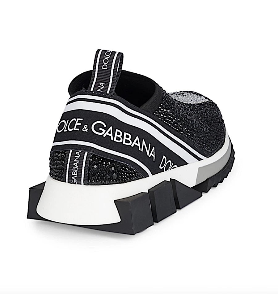 DOLCE & GABBANA SORRENTO CRYSTAL SLIP ON SNEAKERS