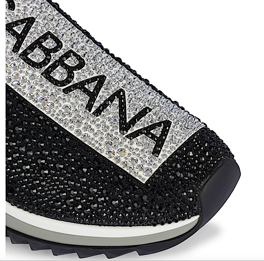 DOLCE & GABBANA SORRENTO CRYSTAL SLIP ON SNEAKERS
