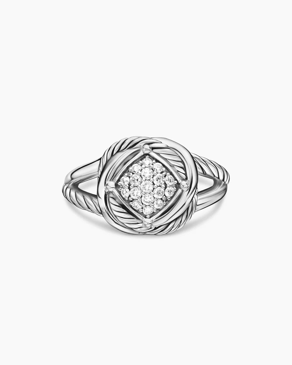 DY STERLING SILVER DIAMOND PAVE INFINITY RING