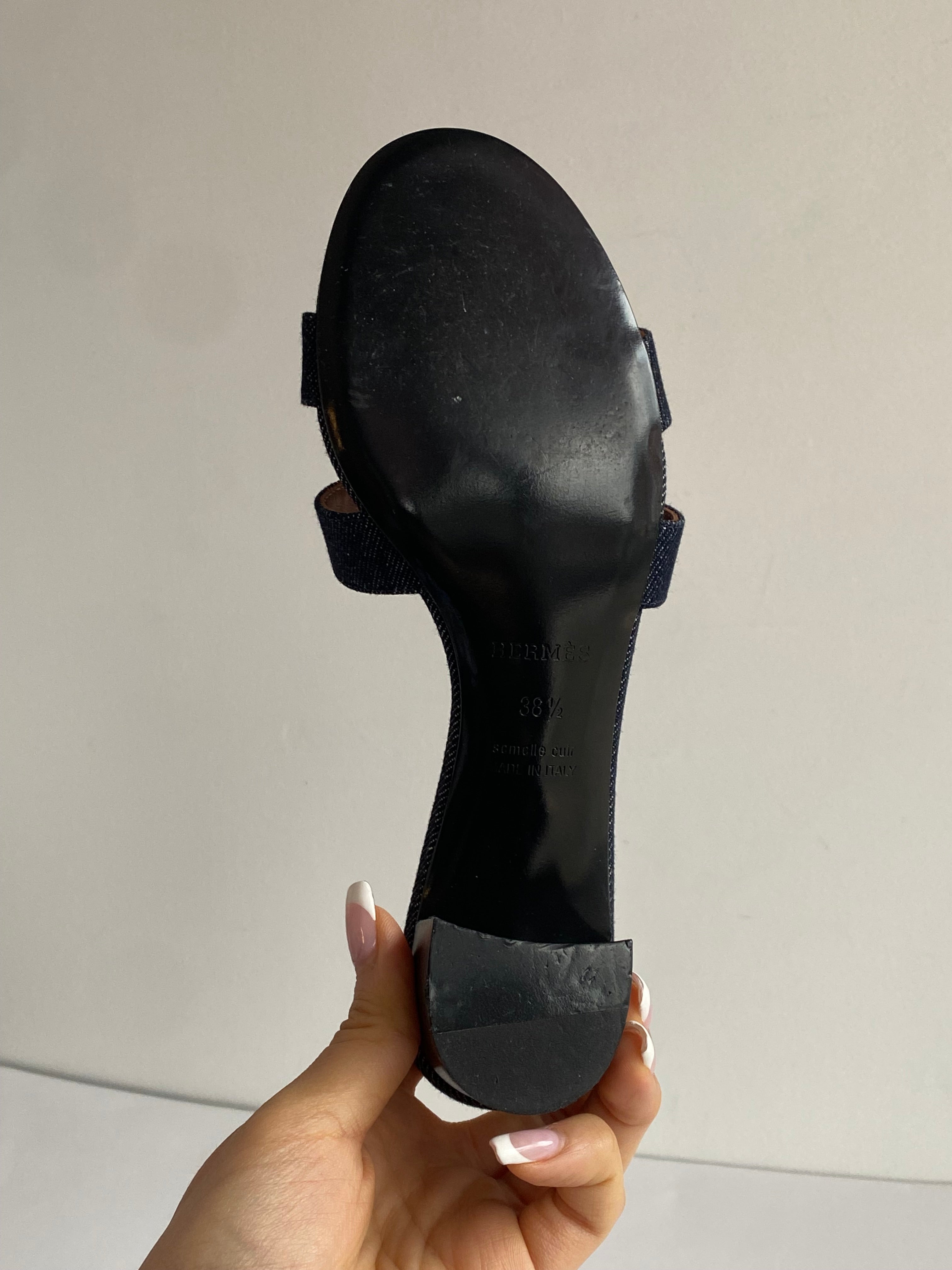 Hermes Blue Oasis Denim Mule - 38.5