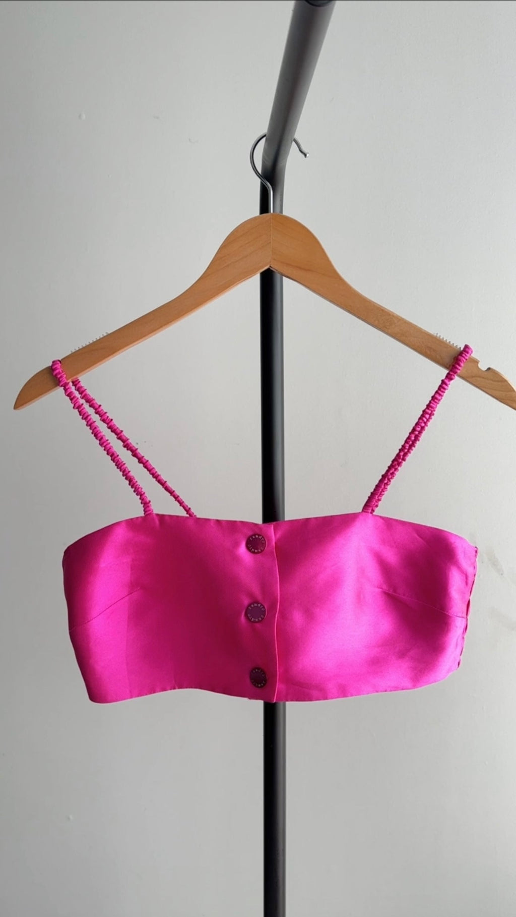 Sandro Fuchsia Pink Bamdeau Crop Top - USA XS