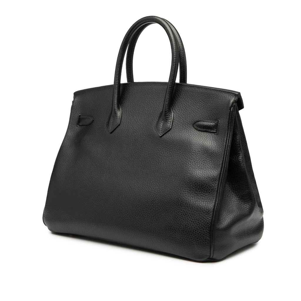Birkin Handbag Black Ardennes with Gold Hardware 35