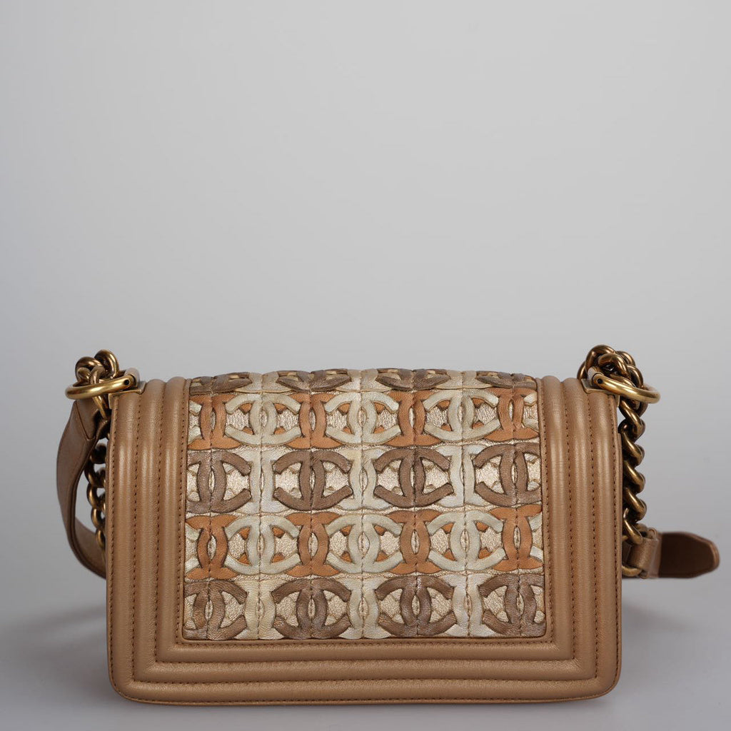 Chanel Le Boy Bag Limited Edition 15C Paris Dubai Small Metallic Gold