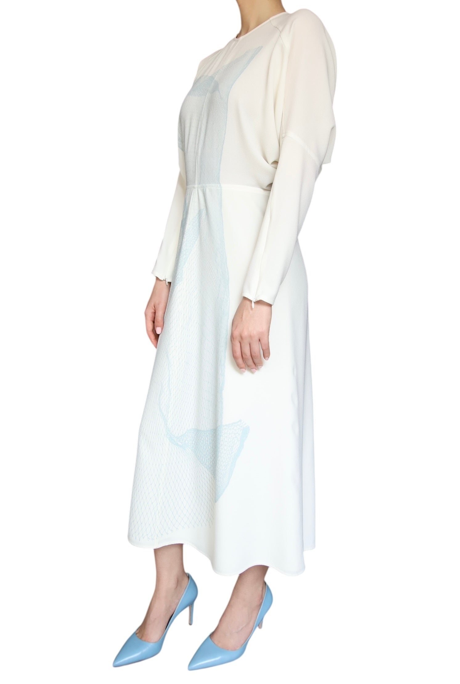 Victoria Beckham Blue Printed Gown - US 8