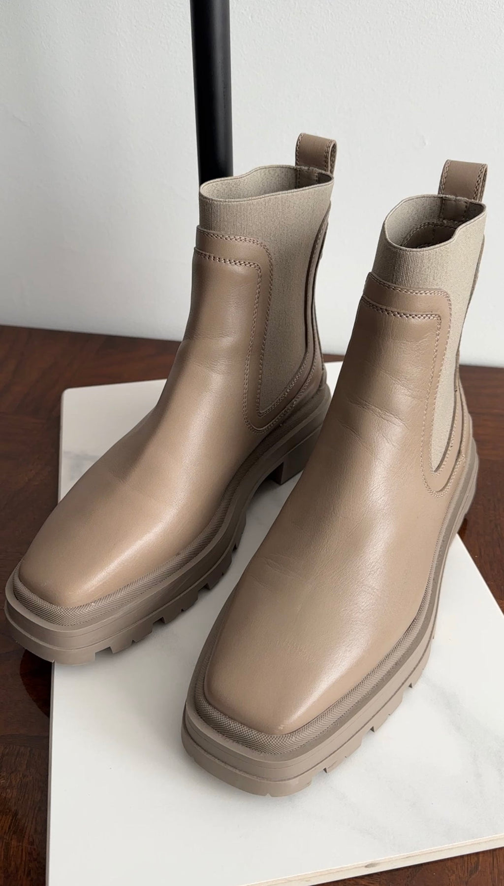 Jimmy Choo Taupe Leather Veronique Ankle Boots - 38 / 37
