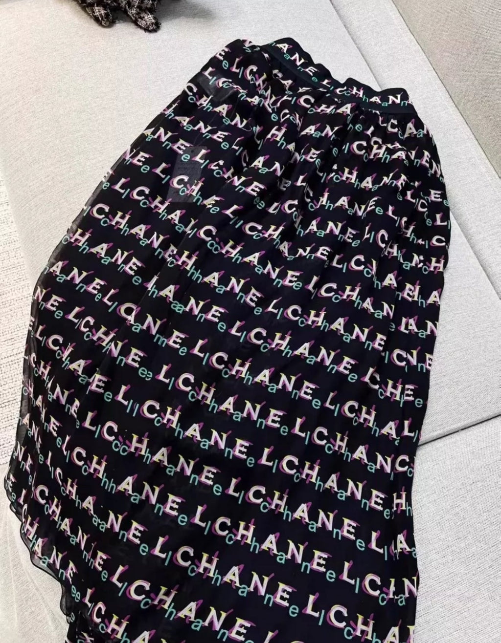 Chanel Black silk Skirt
