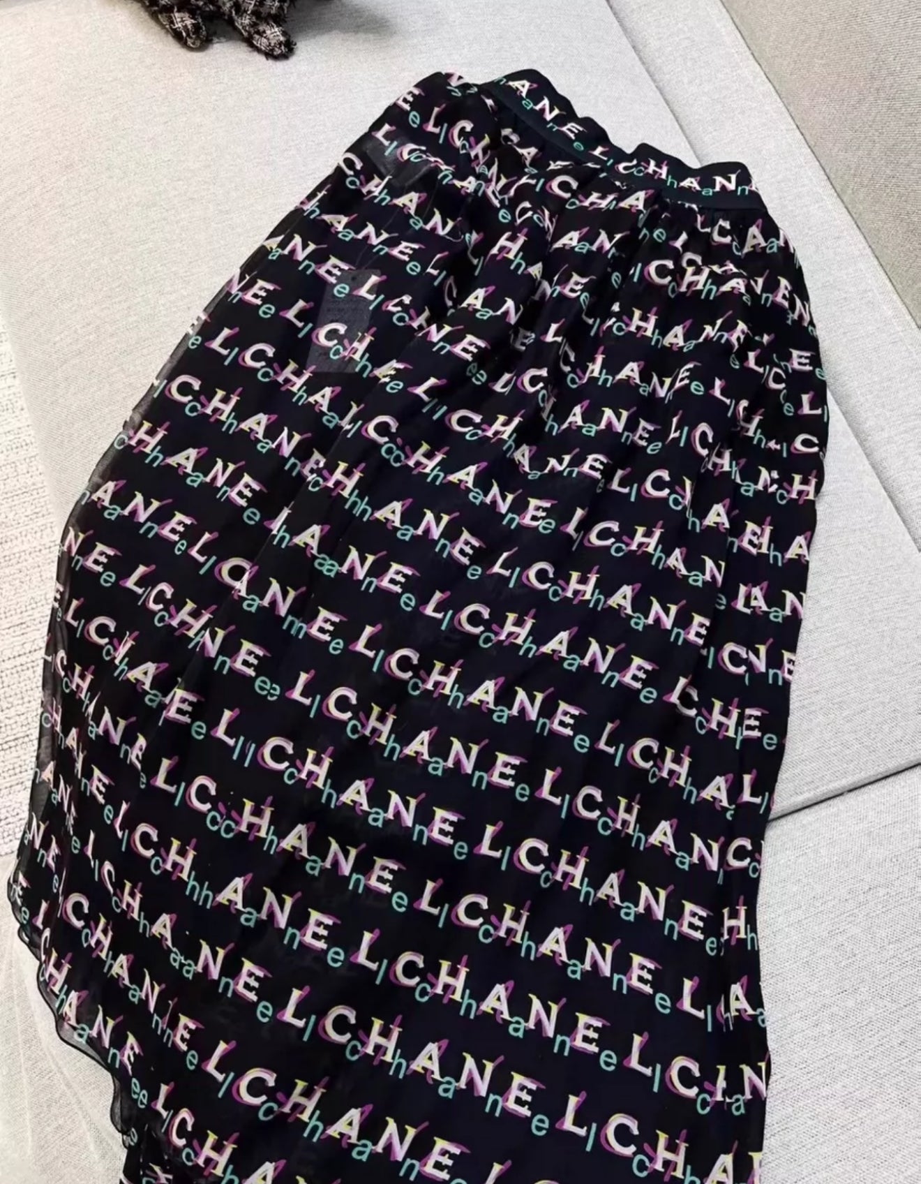 Chanel Black silk Skirt
