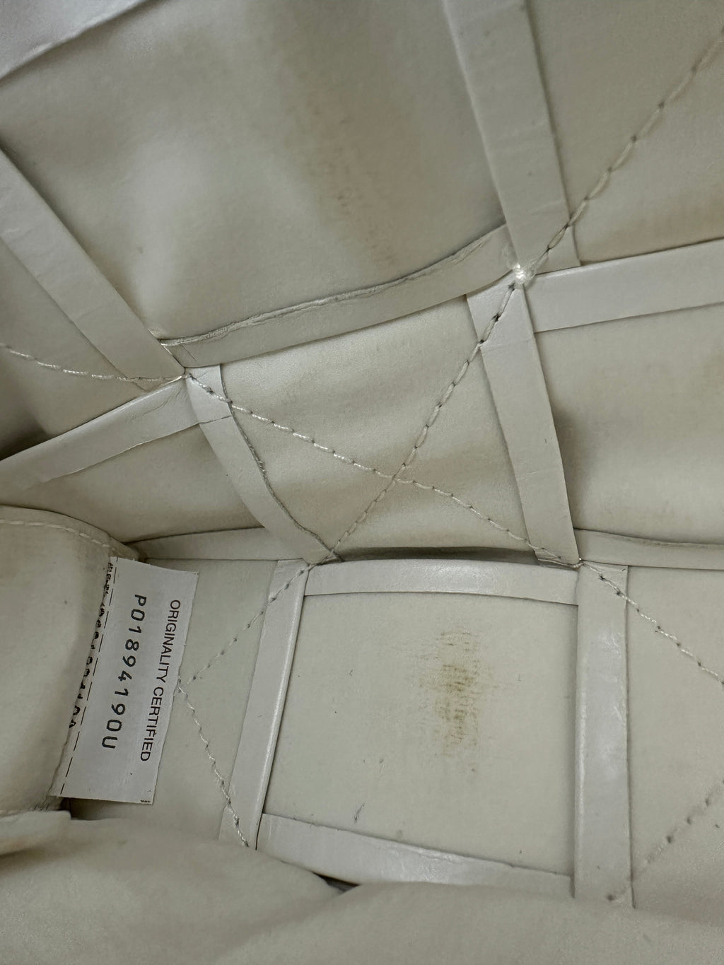 Bottega Veneta White Intrecciato Leather Casette Bag