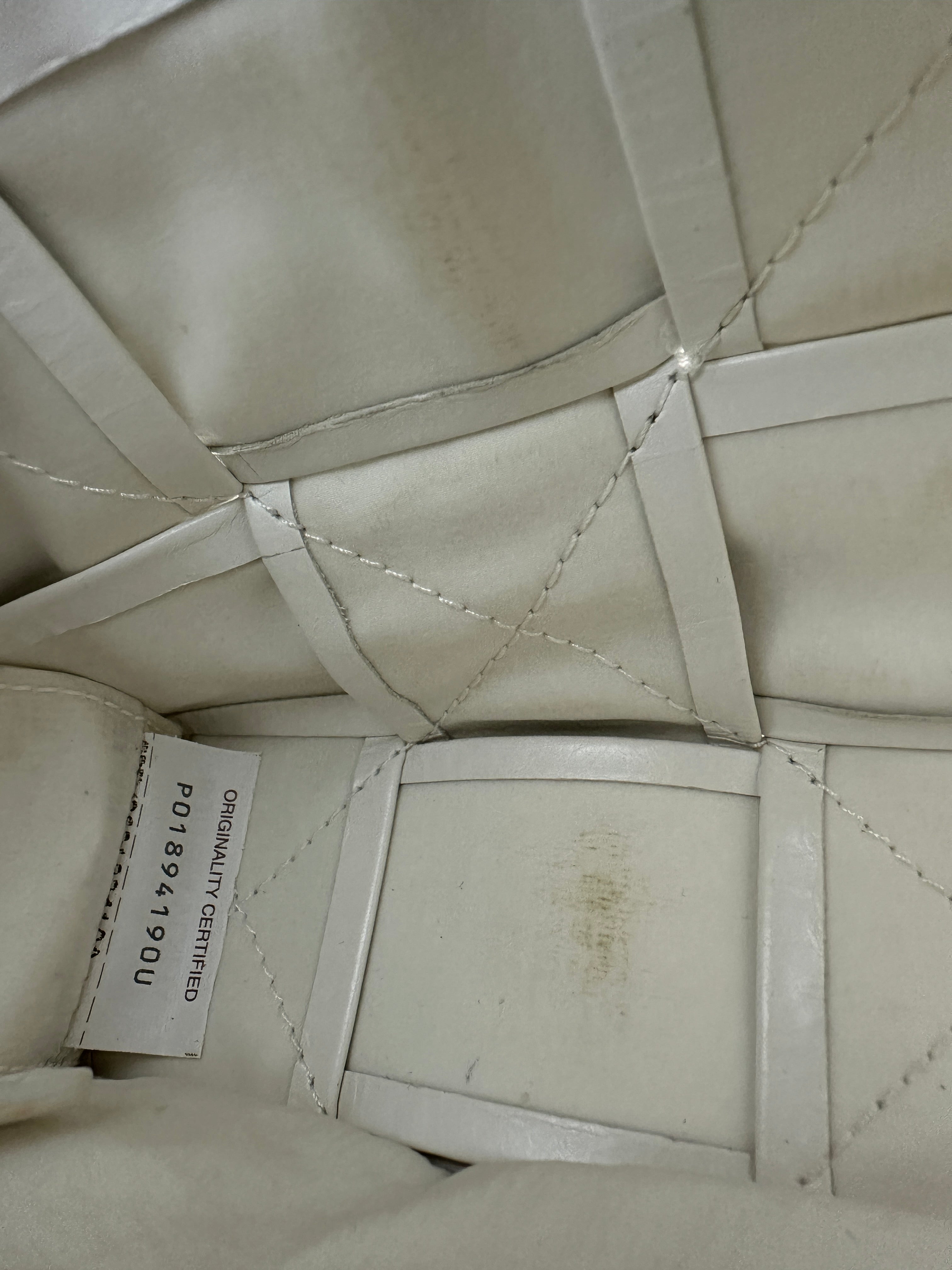 Bottega Veneta White Intrecciato Leather Casette Bag