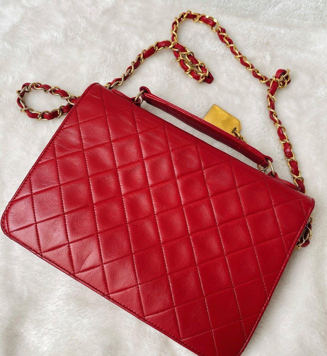 Chanel Vintage Timeless Classic CC Double Turn Lock Bag