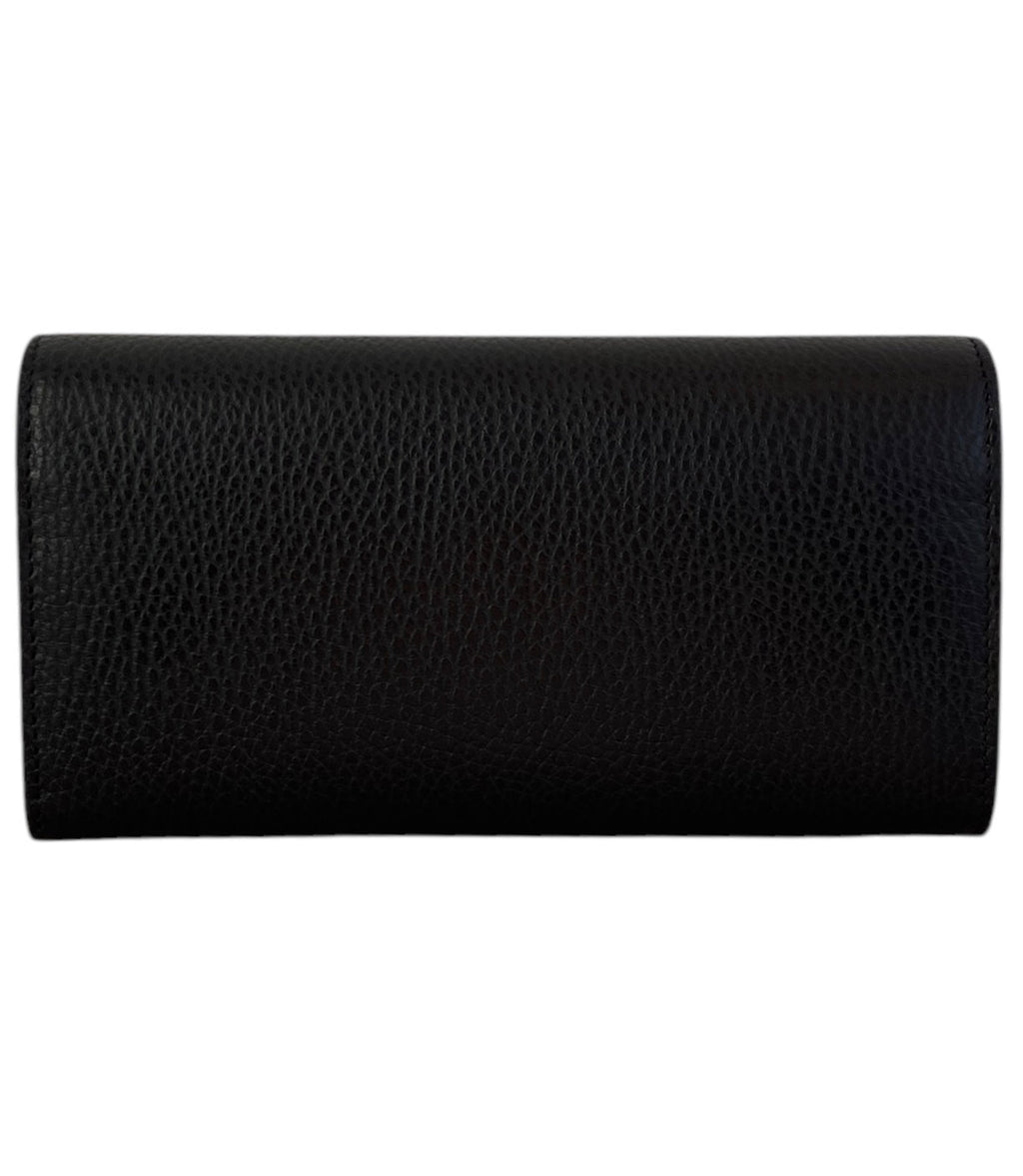Gucci Long Black Leather weather Wallet