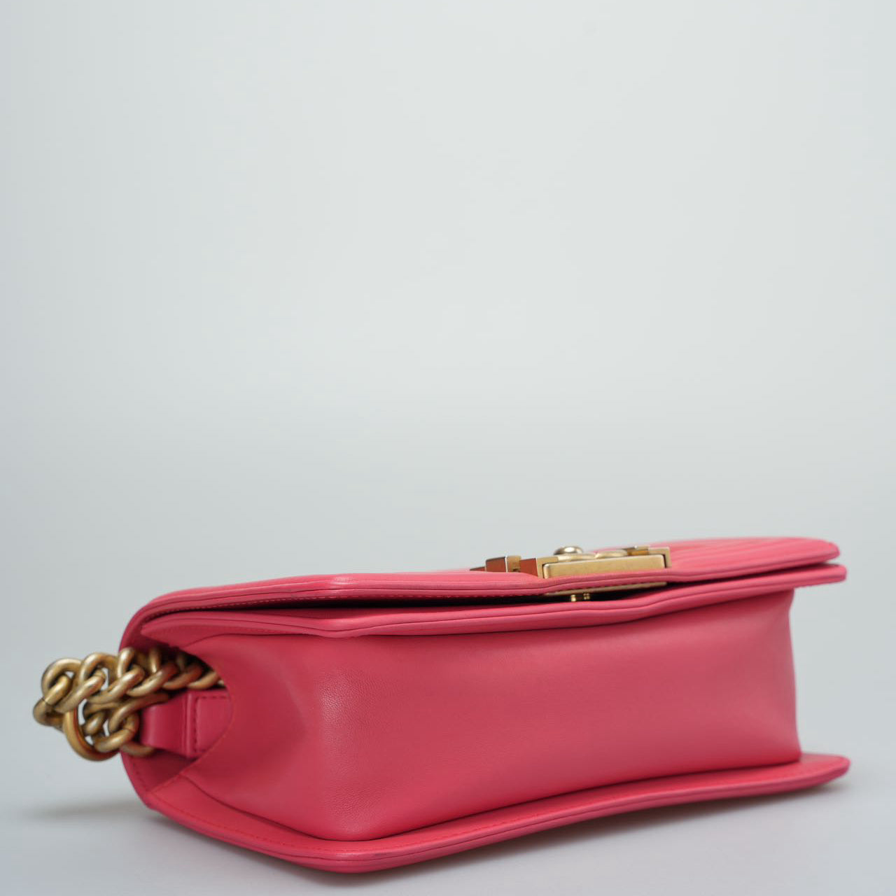 Chanel Lambskin Quilted Small Boy Flap Bag in Pink with Gold Hardware