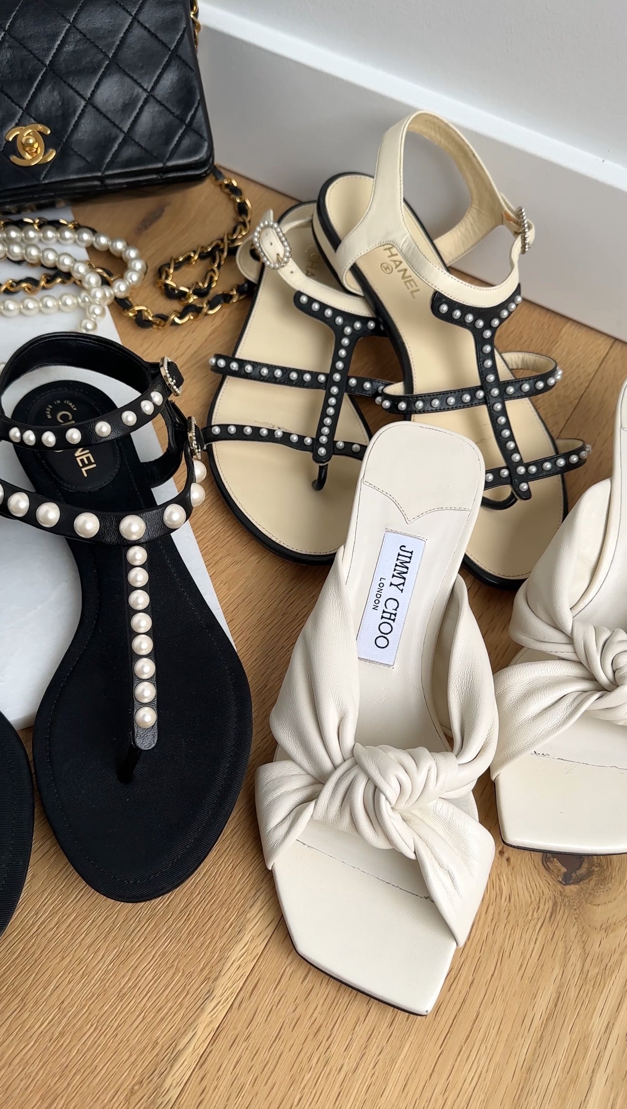 Jimmy Choo Ivory Leather Knot Kitten Keel Mule - 37