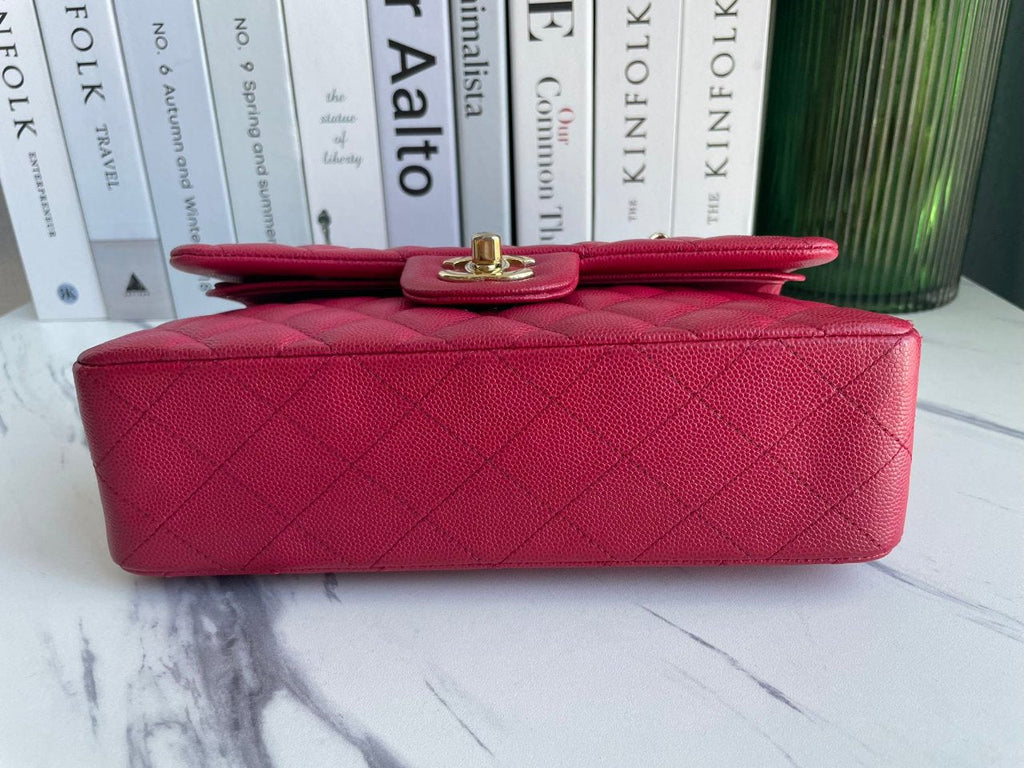 Chanel Red Timeless Flap Bag Caviar Leather Small Size