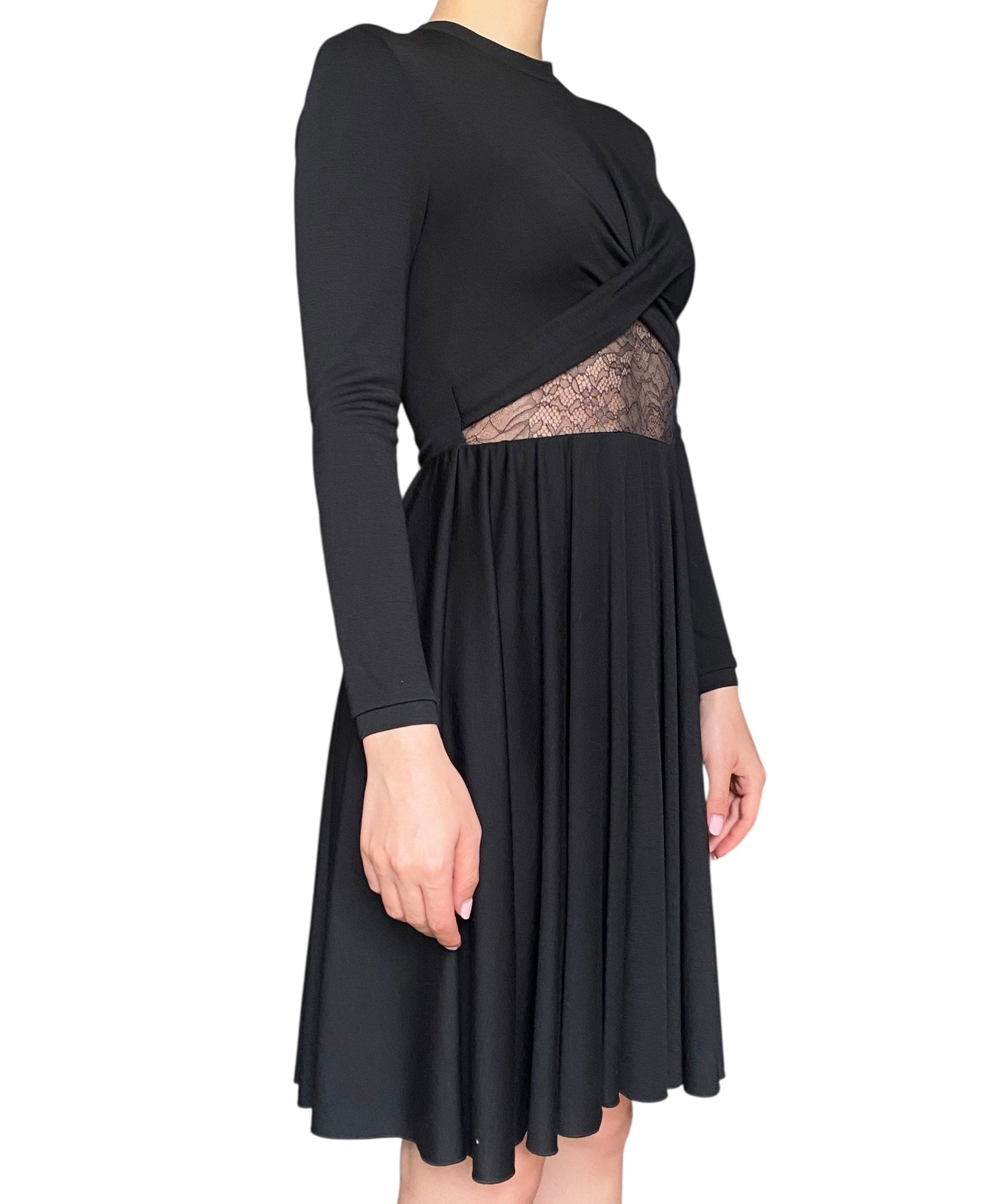 Giambattista Valli Black Lace Cutout Dress - 42 / US 4-6