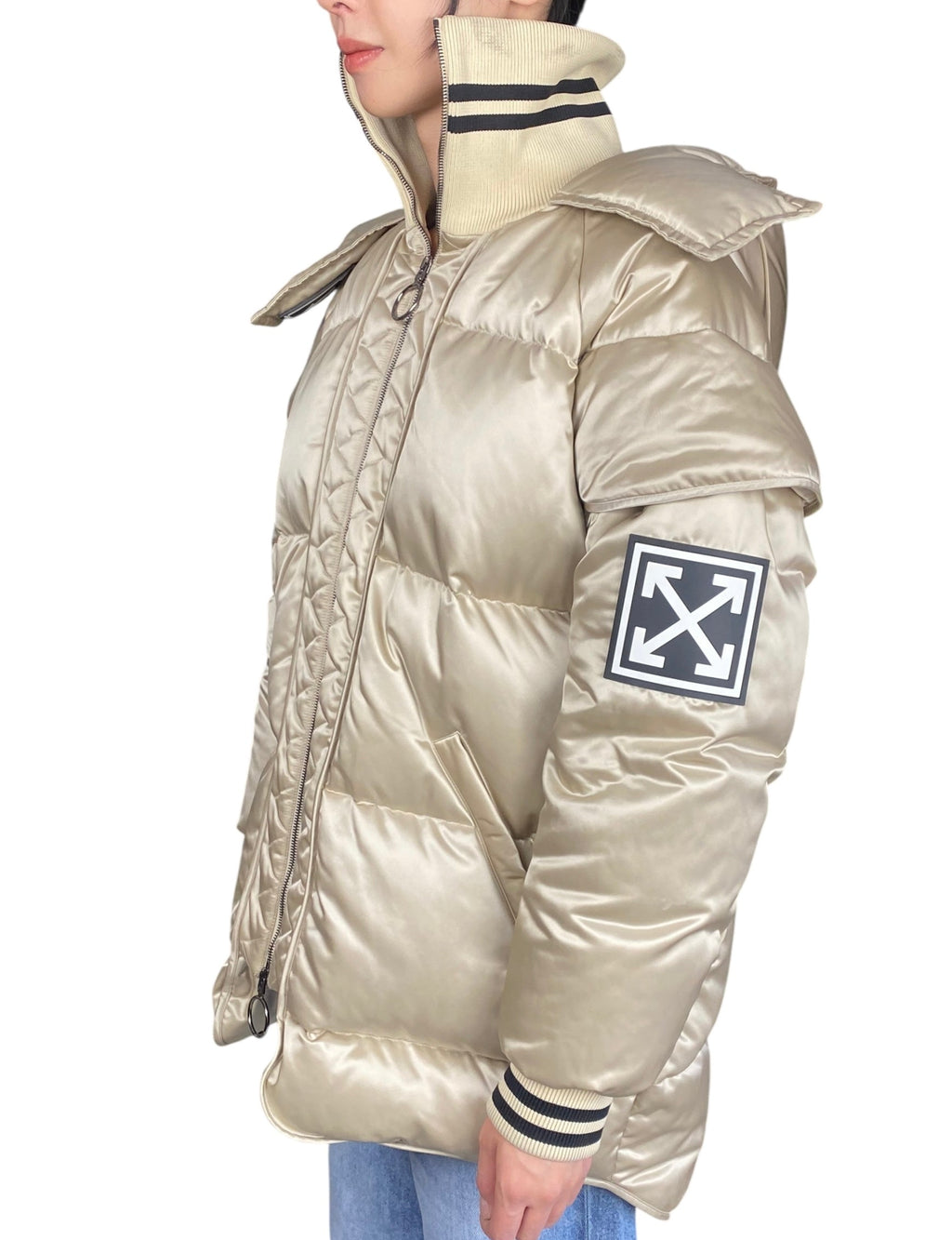 Off-White Gold Logo Patch Parka - IT 44 / US 8