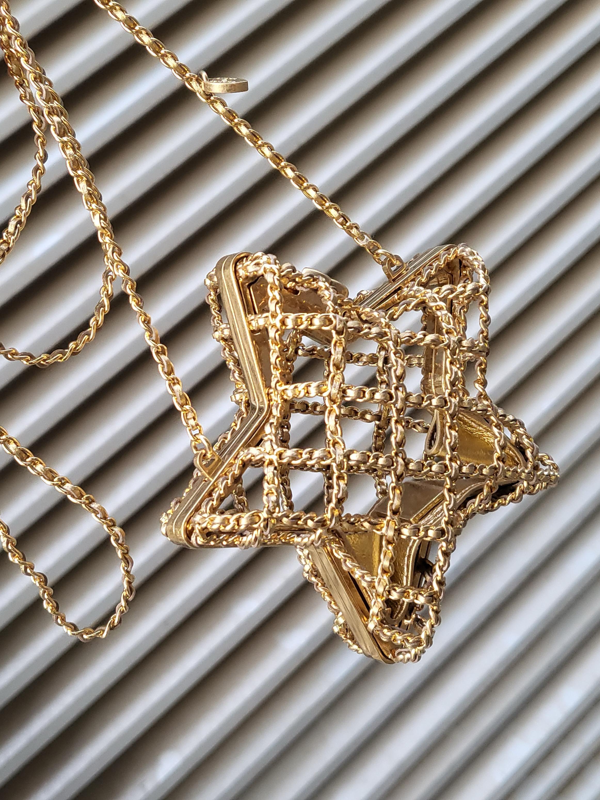 Rare CHANEL 23S Star Minaudiere Gold Evening Bag