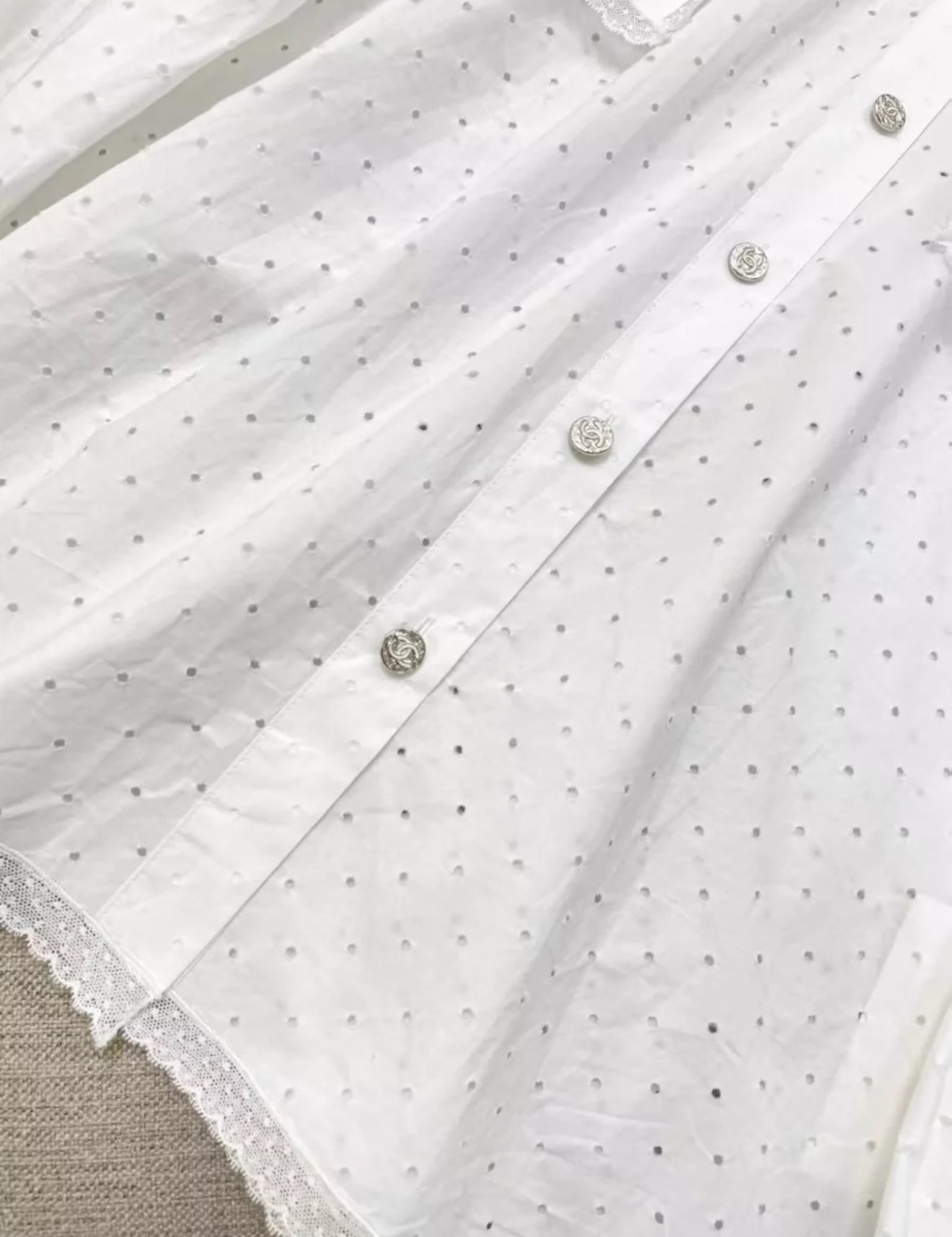 Chanel 23S white blouse shirt