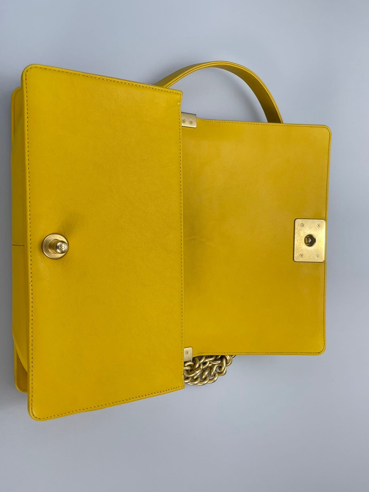 Chanel Le boy Medium in Lemon Yellow Bag with Gold Hardware