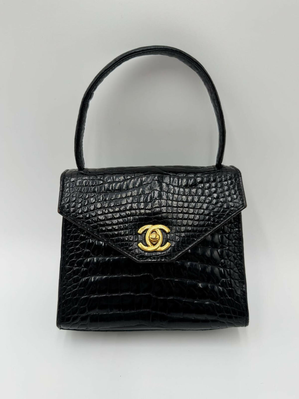 Chanel Vintage Exotic Crocodile Top Handle Bag