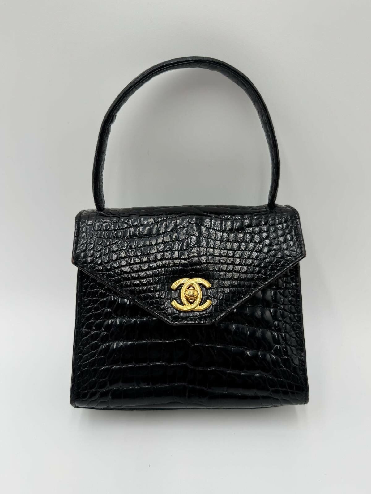 Chanel Vintage Exotic Crocodile Top Handle Bag