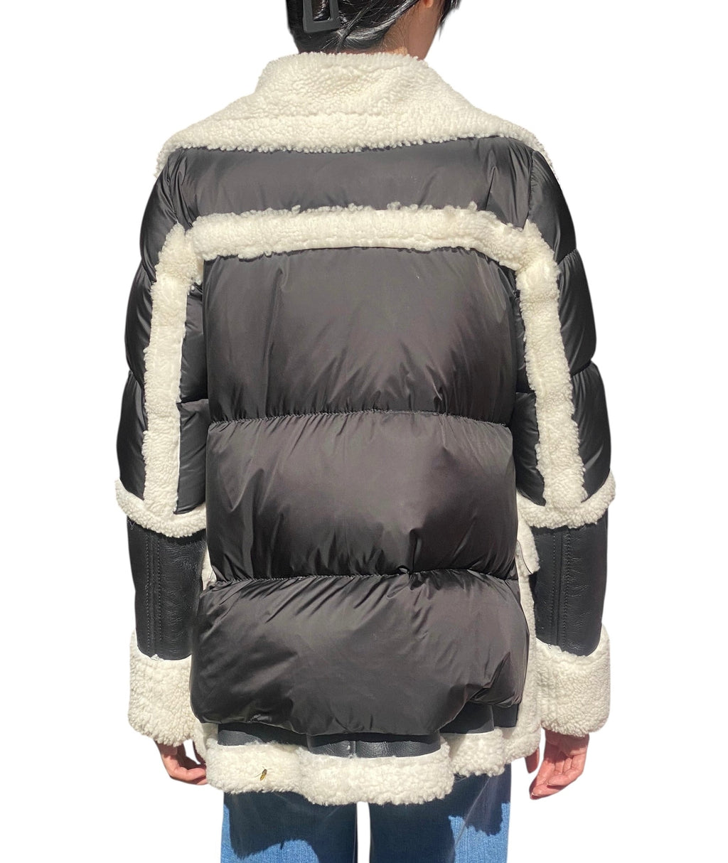 Wild Arctic Black & Ivory Shearling Jacket - 38 / US 4
