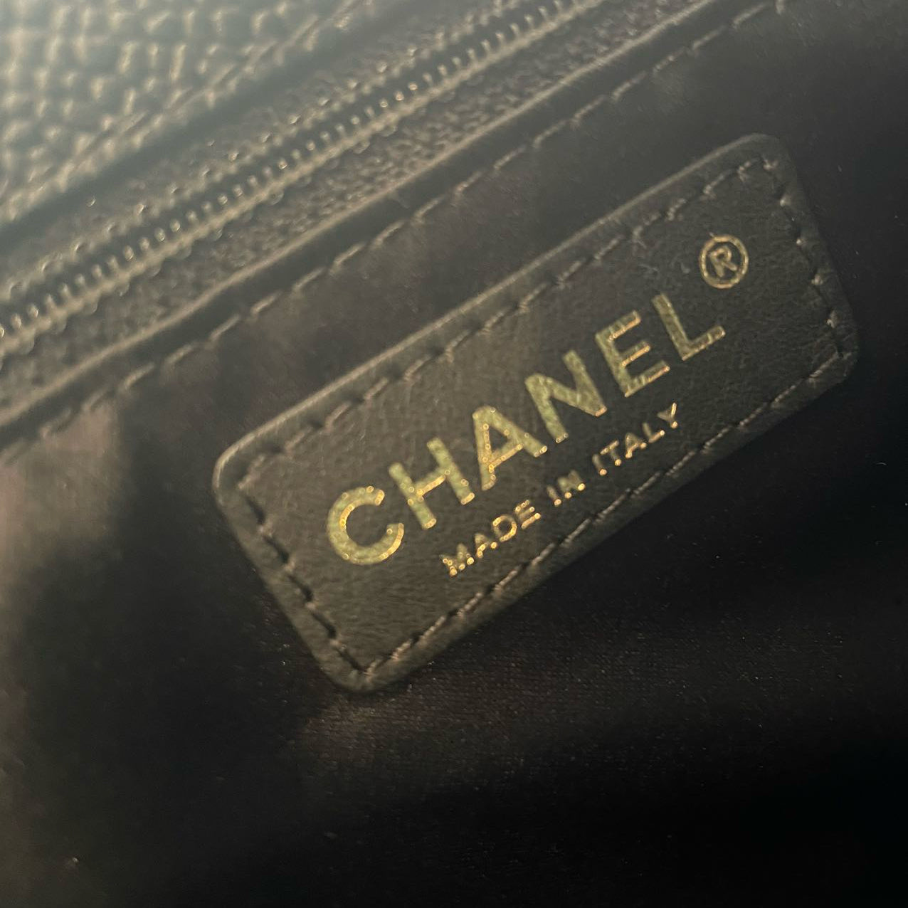 Chanel GST Black Bag in Cavier Leather with Gold Hardware from 2014 part 1