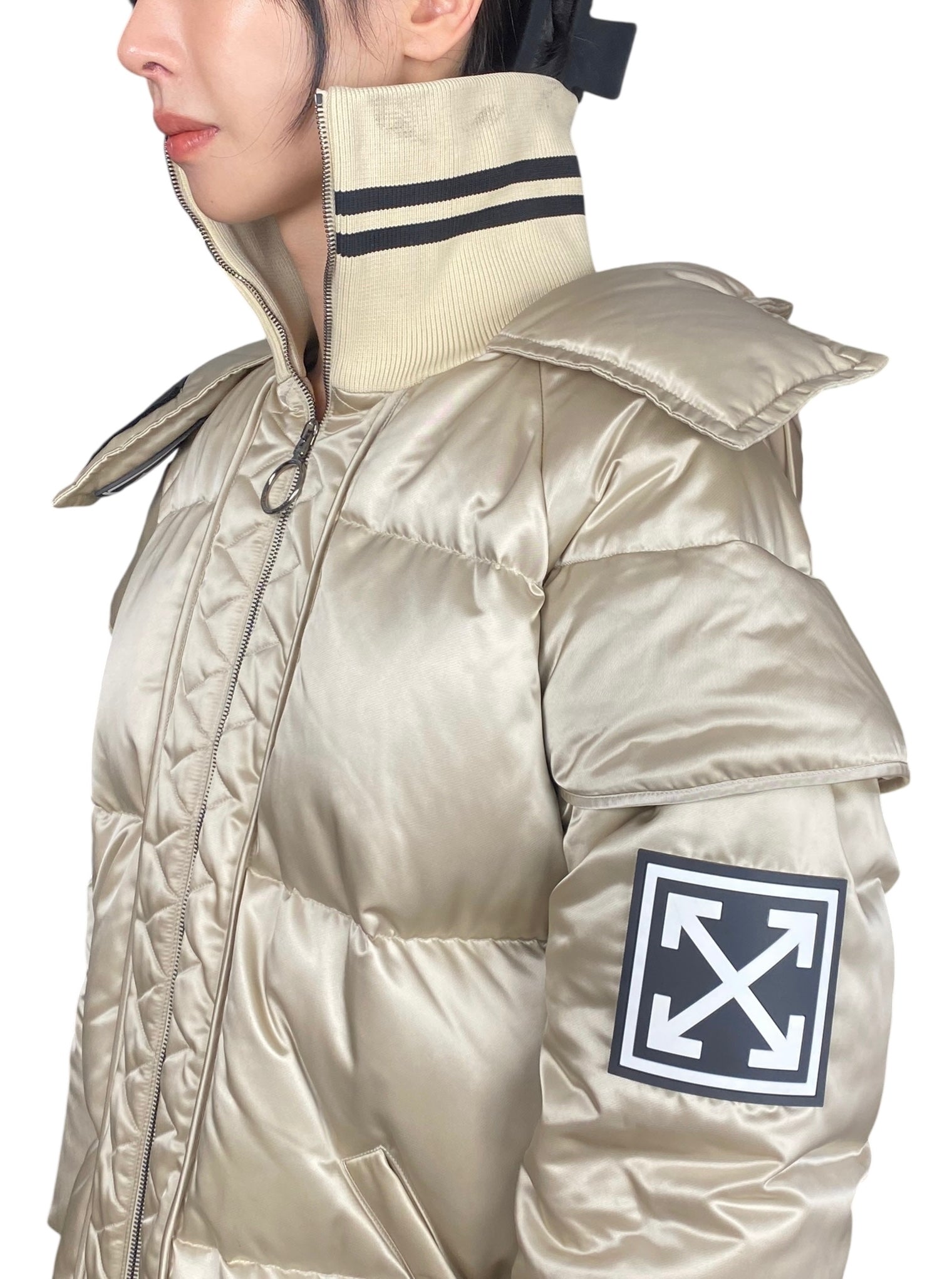 Off-White Gold Logo Patch Parka - IT 44 / US 8