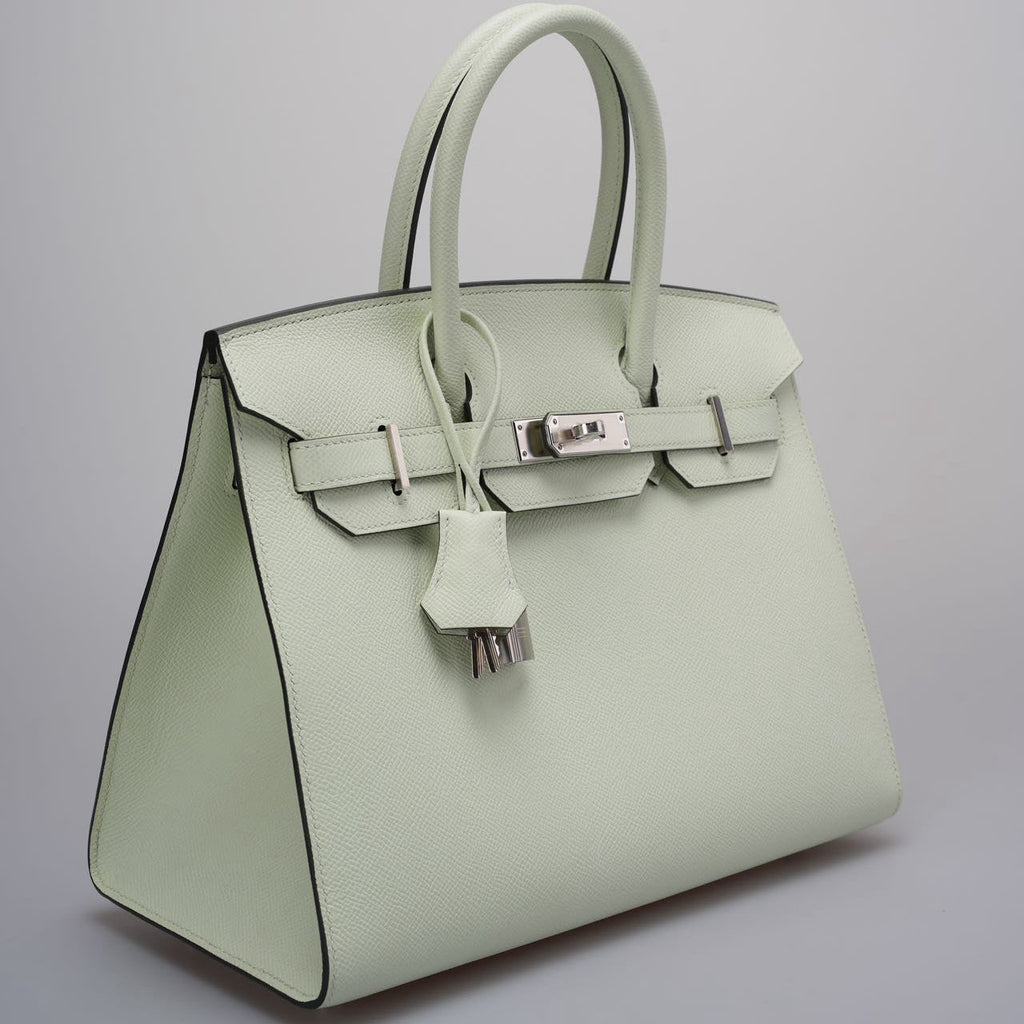 Hermes Birkin Sellier 30 Bag In Vert Fizz Epsom Leather With Palladium Hardware from 2023