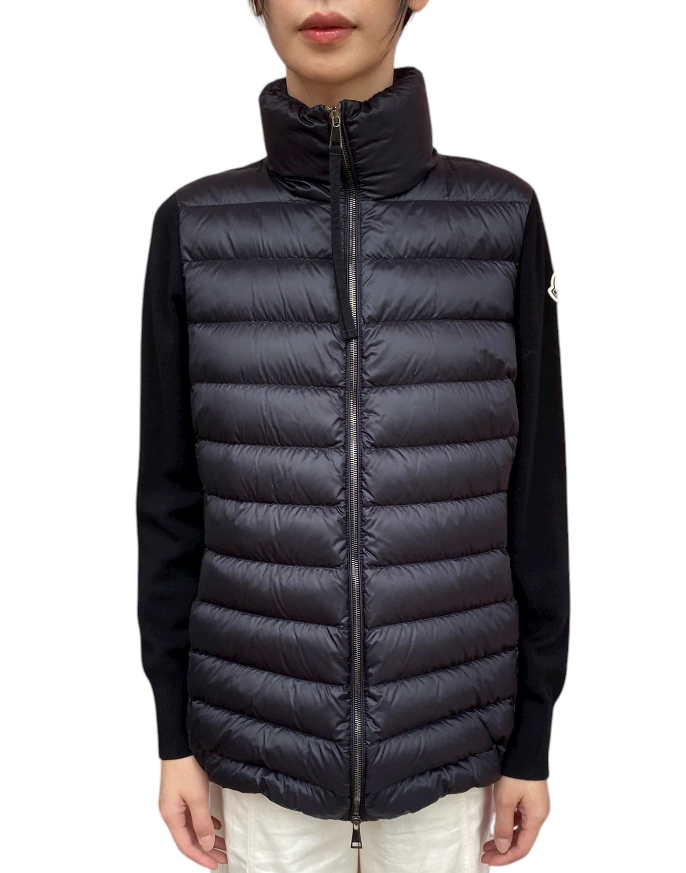 Moncler Black Tricot Padded igan - M / US 6-8