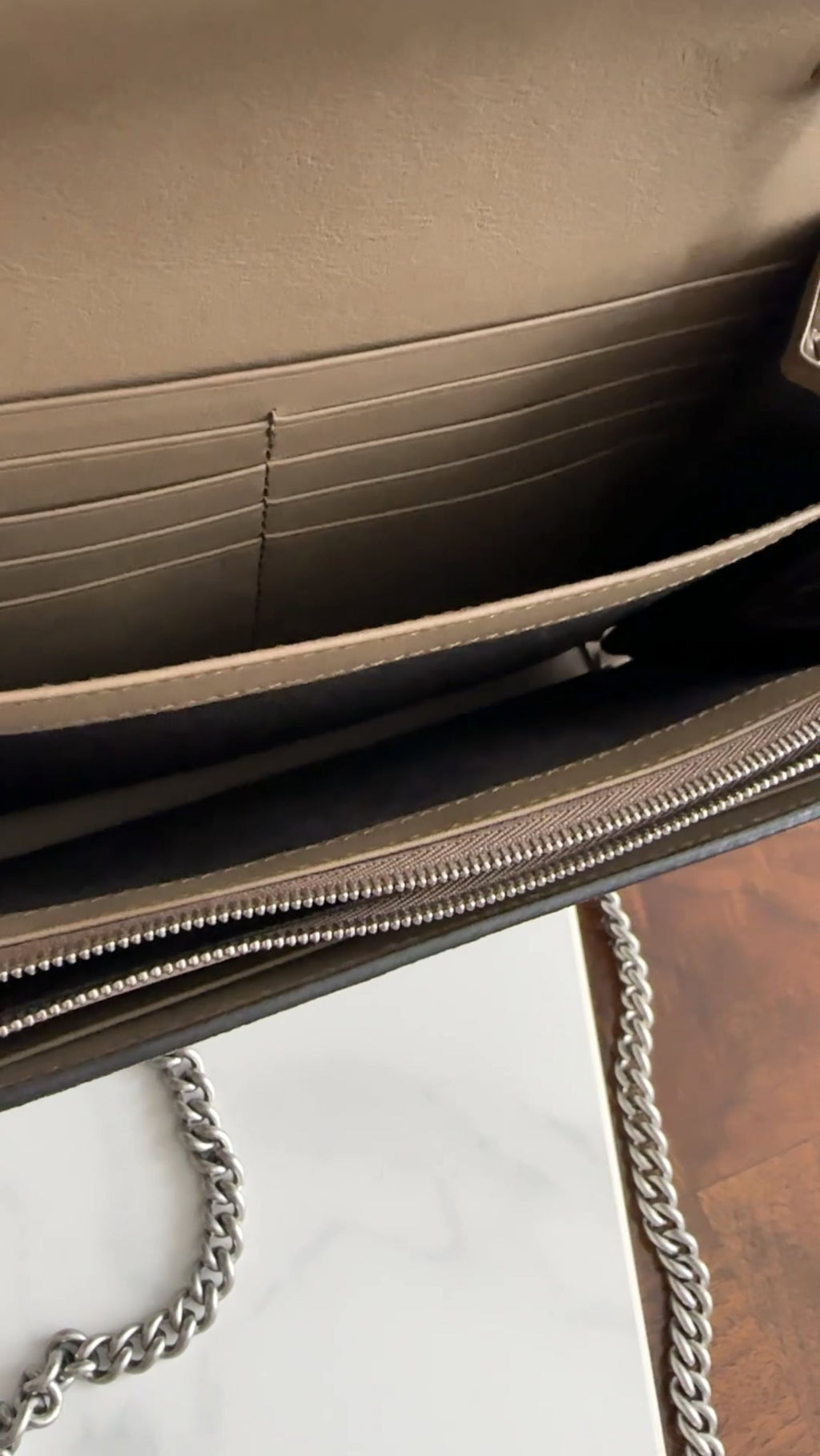 Gucci Monogram Canvas Dionysus Wallet on Chain Crossbody Bag