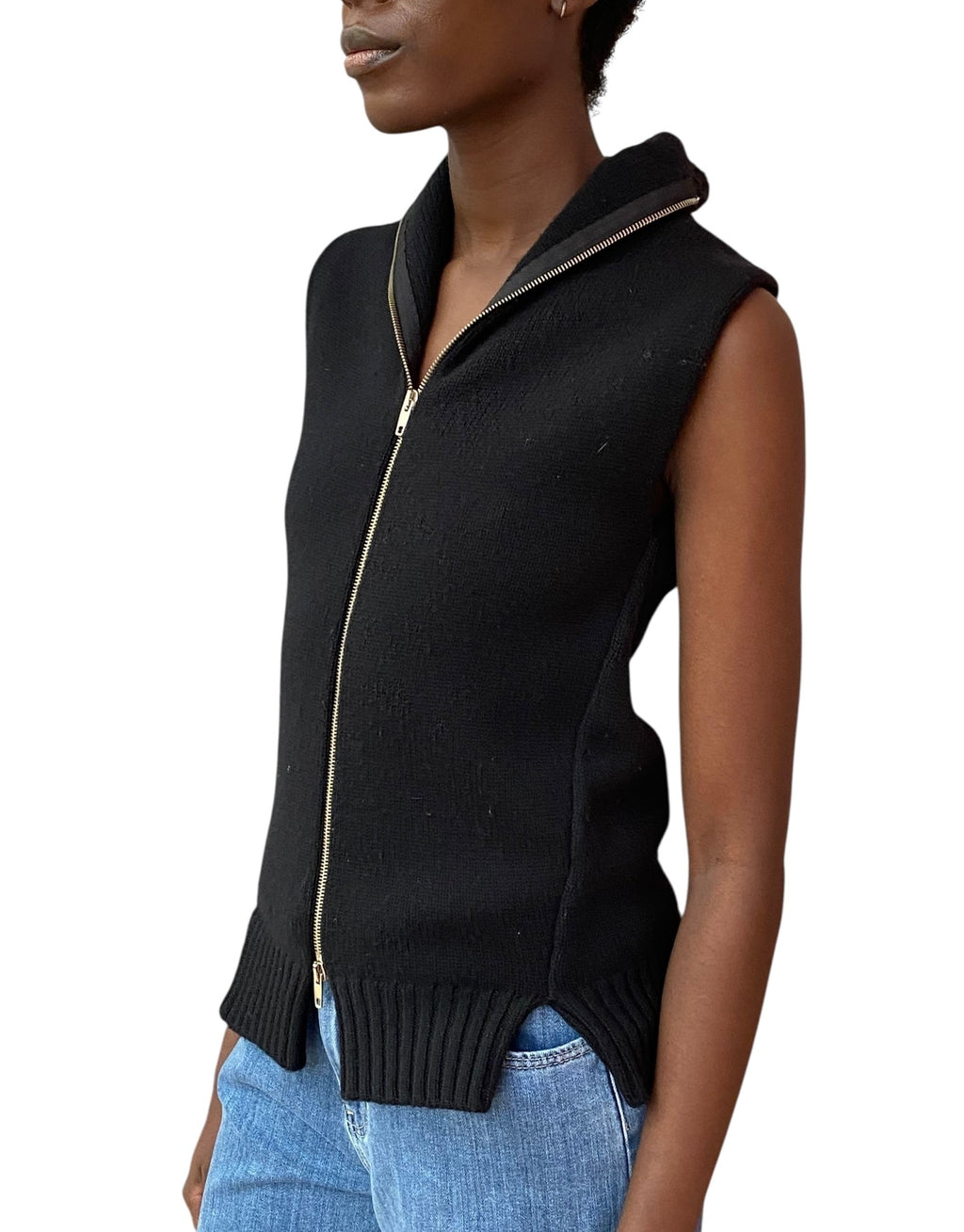 Maison Margiela Black Vintage Double Layered Wool Vest - S