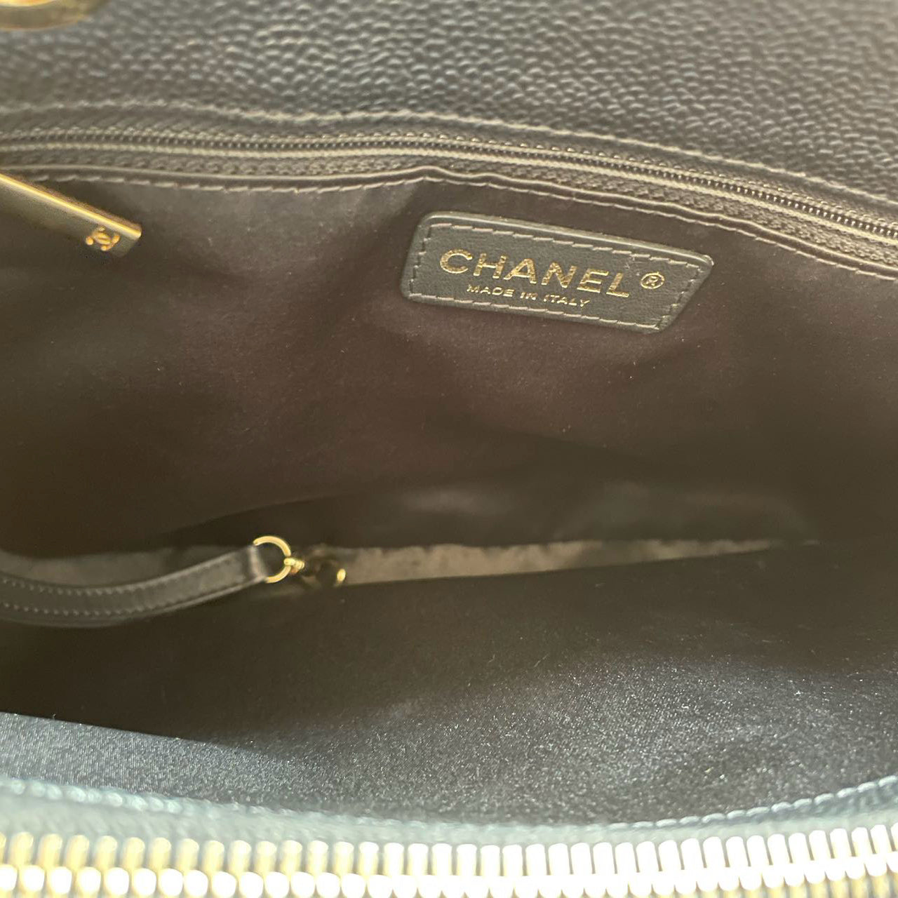 Chanel GST Black Bag in Cavier Leather with Gold Hardware from 2014 part 1