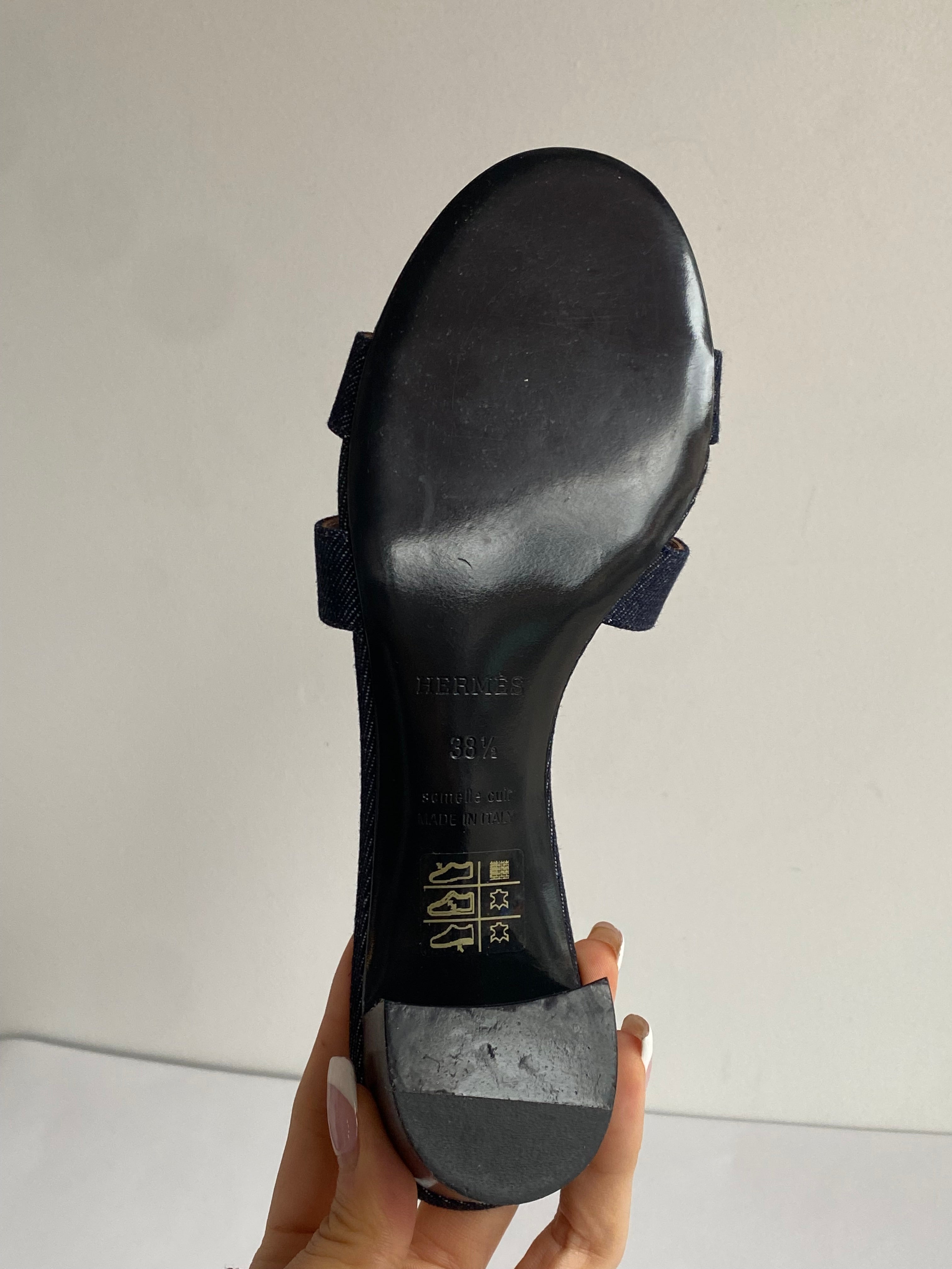 Hermes Blue Oasis Denim Mule - 38.5