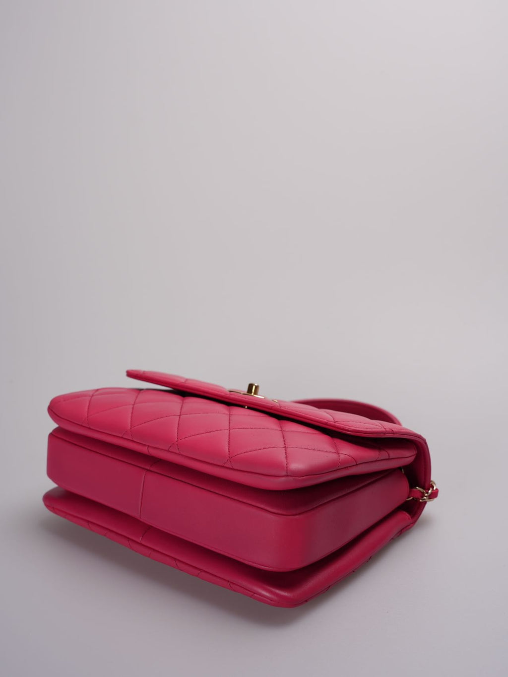 Chanel Small Trendy CC Bag in Hot Pink Lambskin Leather with Gold Hardware