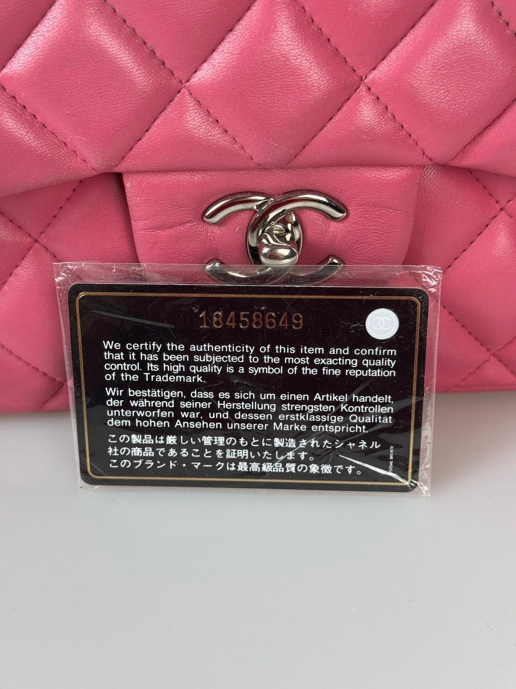Chanel Pink Classic Double Flap Bag with Silver Hardware in Jumbo Size