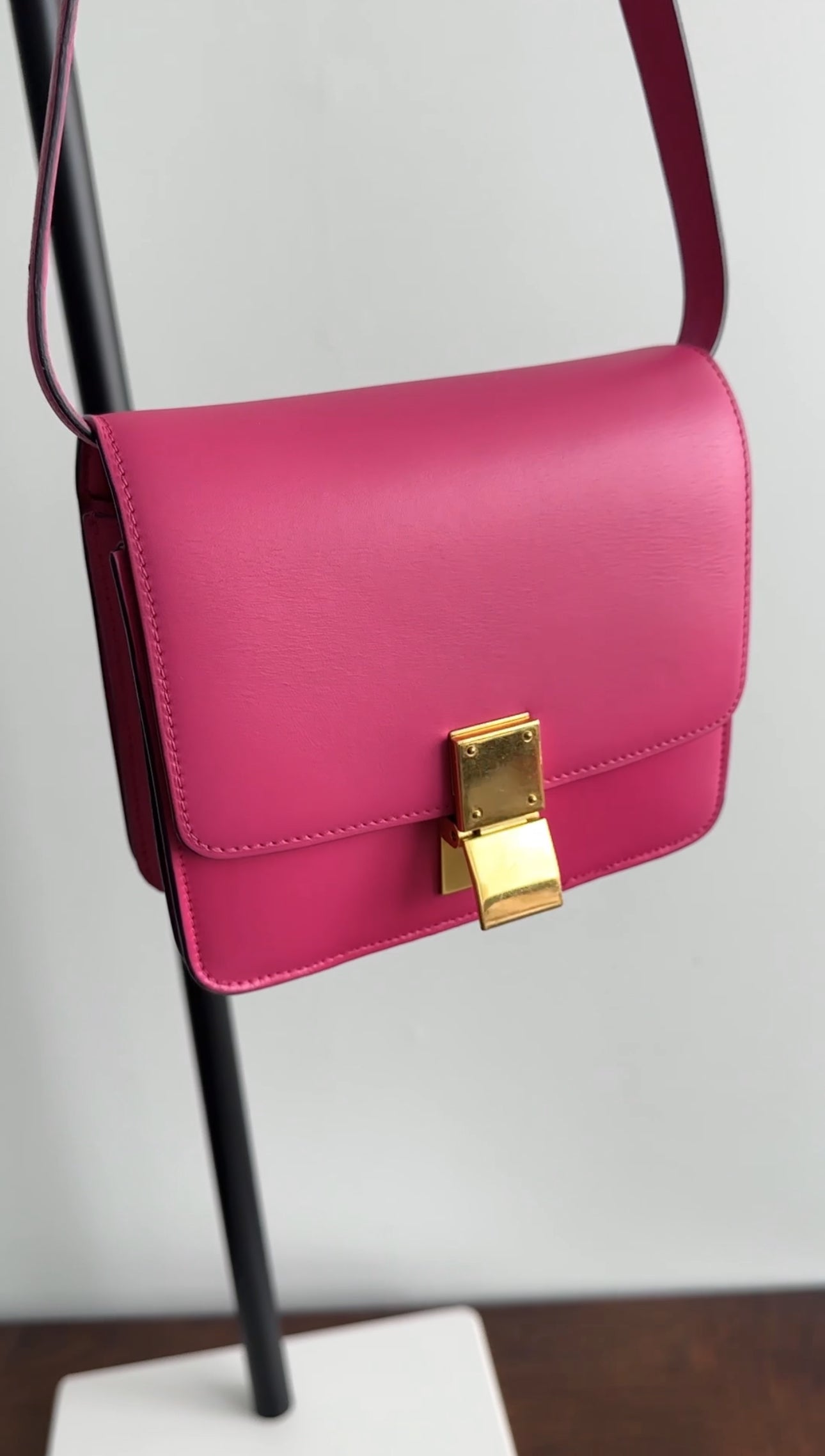 Celine Cherry Pink Leather Small Box Bag