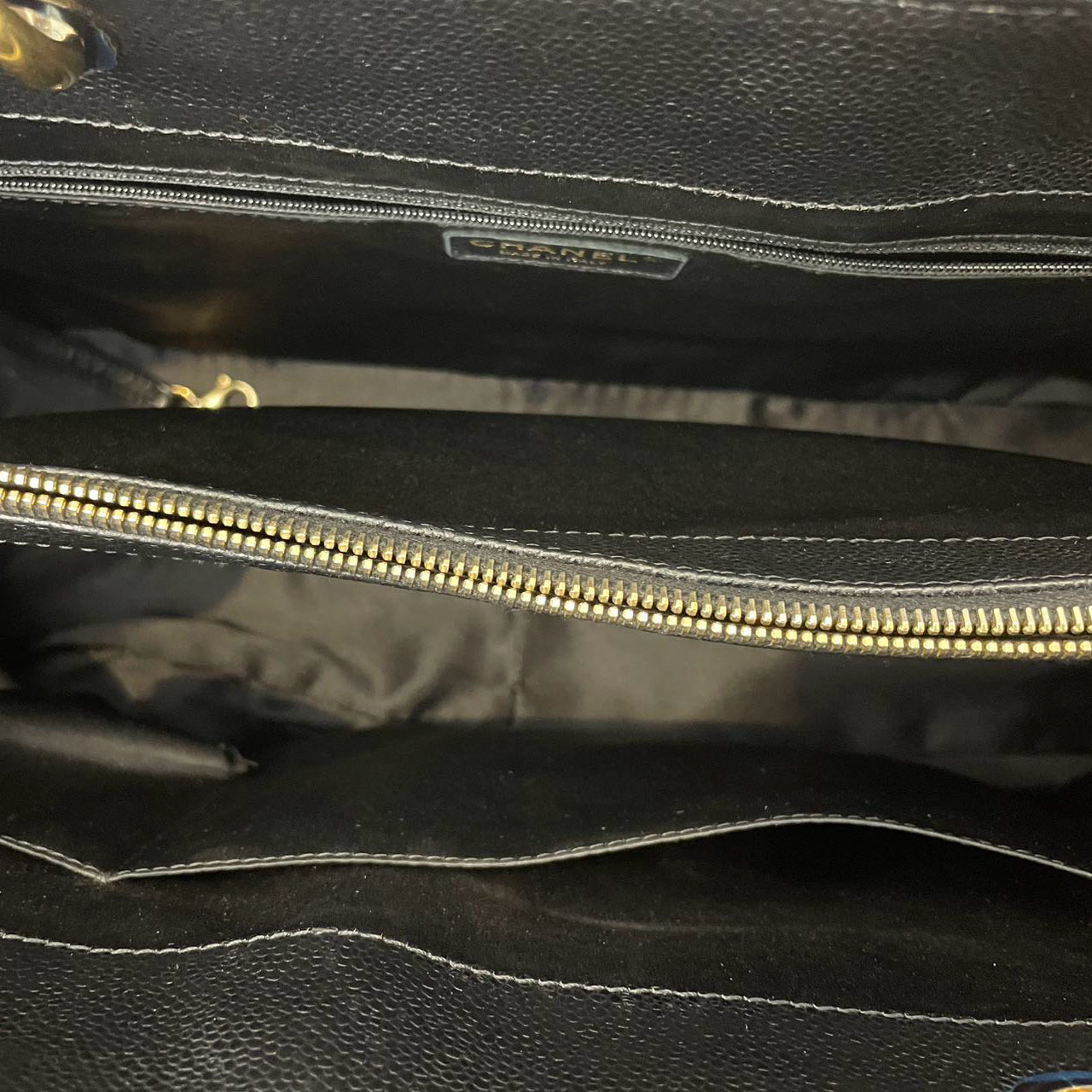 Chanel Large Grand Shopping Tote black GST Bag in Caviar Leather with Gold Hardware