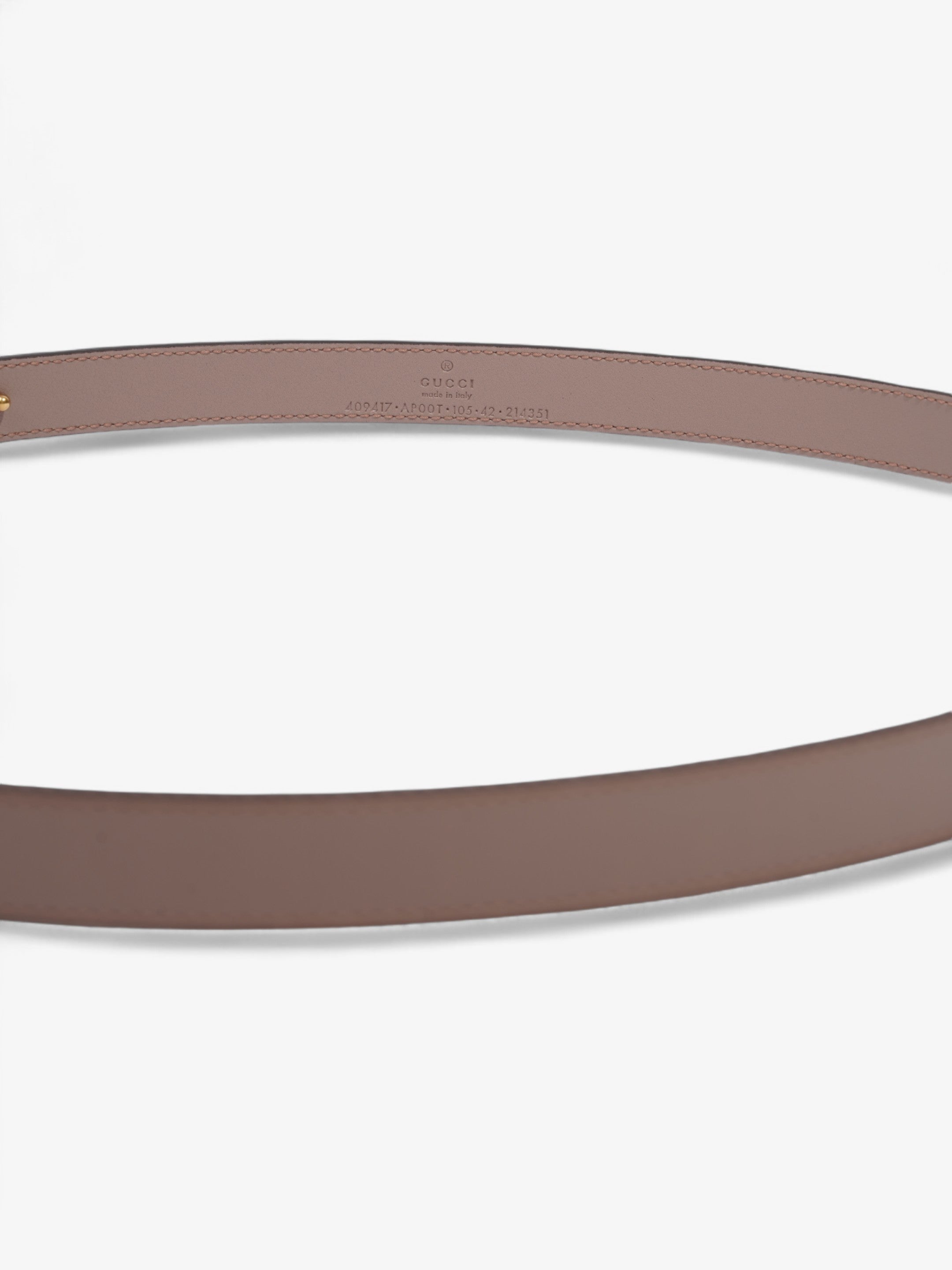 Gucci GG Marmont Thin Belt Dusty Rose / Gold Leather 105cm / 42"