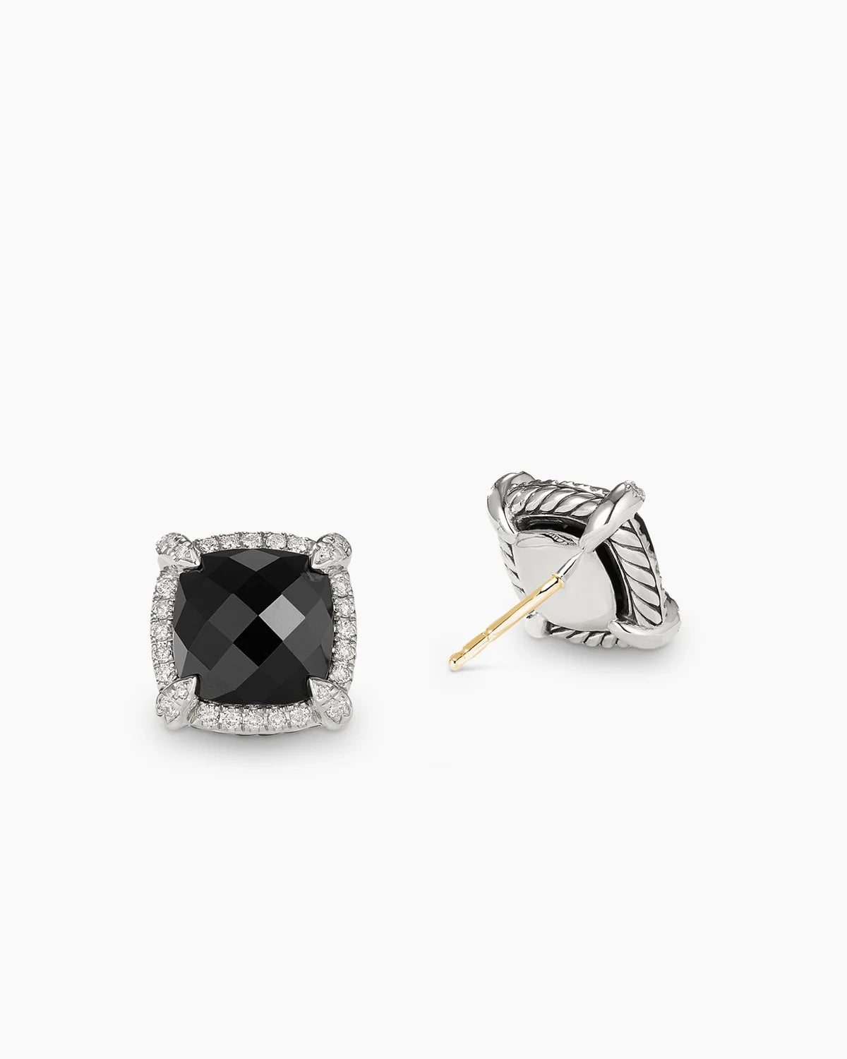 DAVID YURMAN CHATELAINE®  BLACK ONYX DIAMONDS PAVE BEZEL STUD EARRINGS
