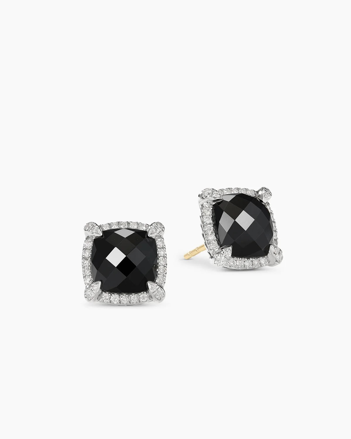 DAVID YURMAN CHATELAINE®  BLACK ONYX DIAMONDS PAVE BEZEL STUD EARRINGS