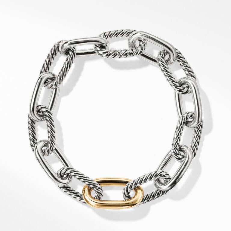DAVID YURMAN MADISON® STERLING SILVER & 18K GOLD CHAIN BRACELET