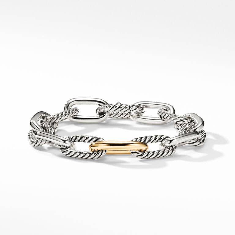 DAVID YURMAN MADISON® STERLING SILVER & 18K GOLD CHAIN BRACELET
