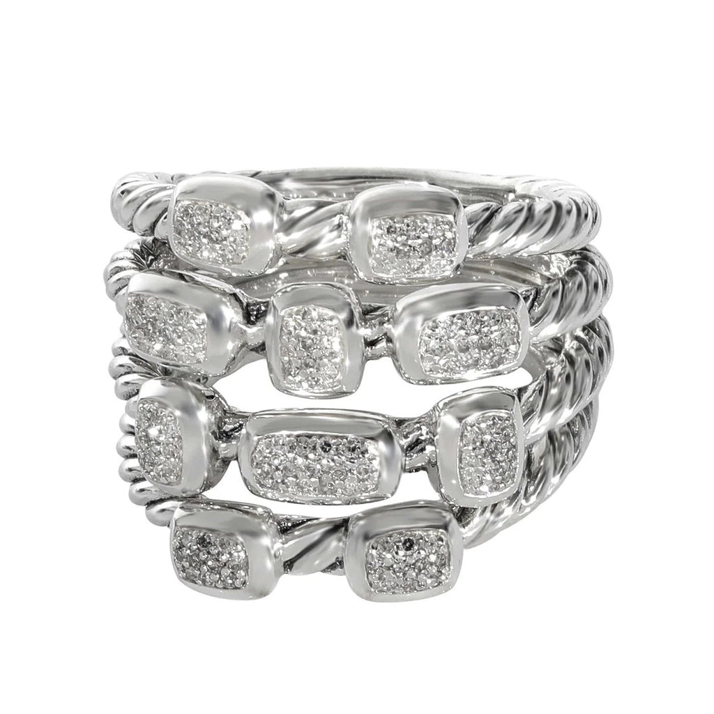 DAVID YURMAN FOUR ROW DIAMOND CONFETTI RING