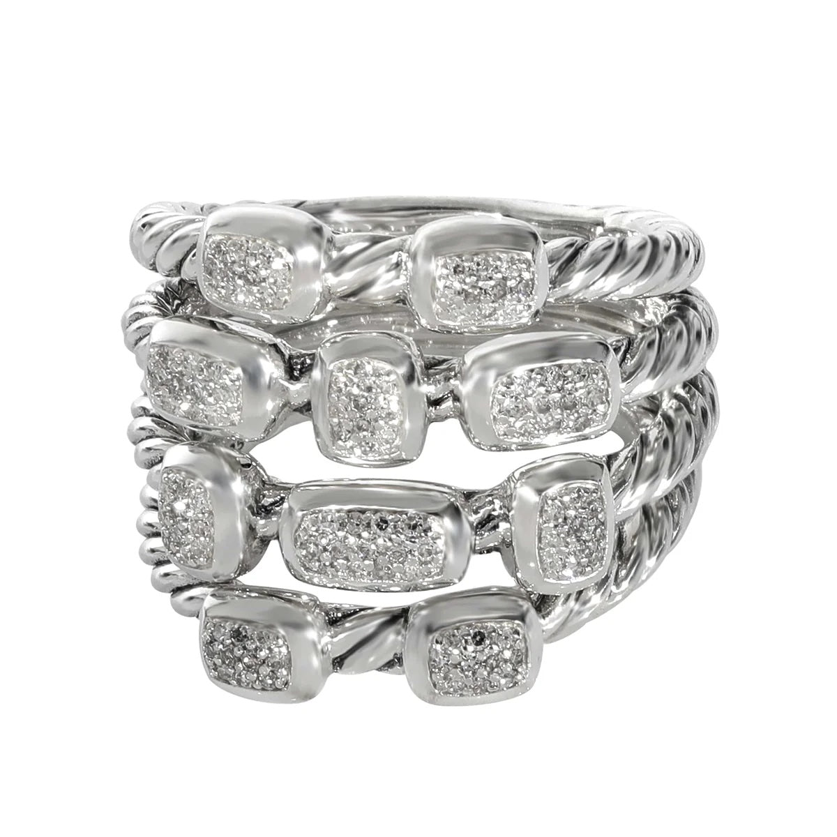 DAVID YURMAN FOUR ROW DIAMOND CONFETTI RING