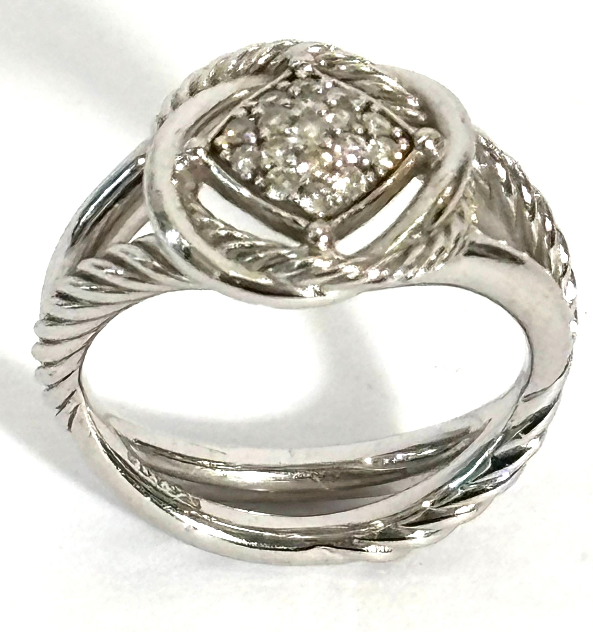 DY STERLING SILVER DIAMOND PAVE INFINITY RING