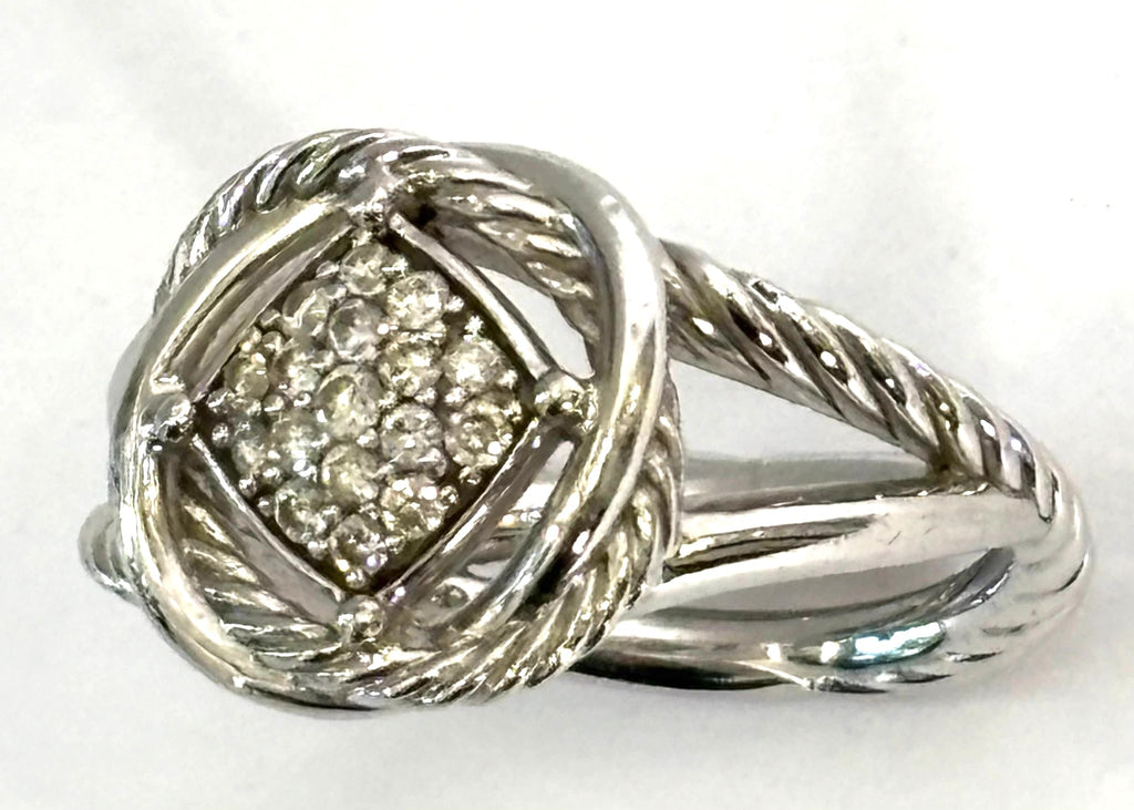 DY STERLING SILVER DIAMOND PAVE INFINITY RING