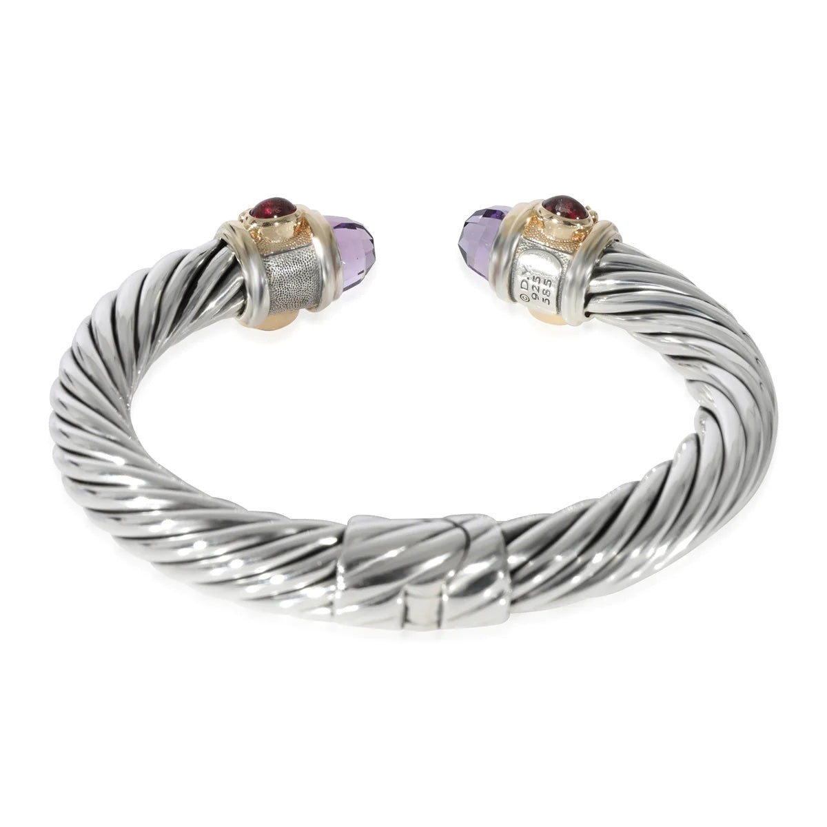 DAVID YURMAN RENAISSANCE SILVER 14K GOLD WITH AMETHYST BRACELET