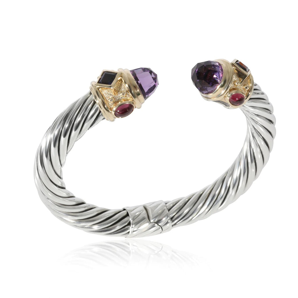 DAVID YURMAN RENAISSANCE SILVER 14K GOLD WITH AMETHYST BRACELET
