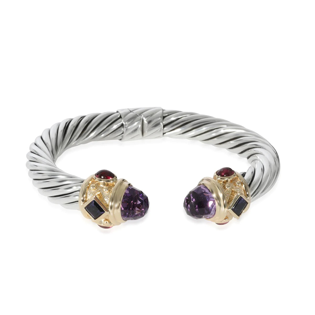DAVID YURMAN RENAISSANCE SILVER 14K GOLD WITH AMETHYST BRACELET
